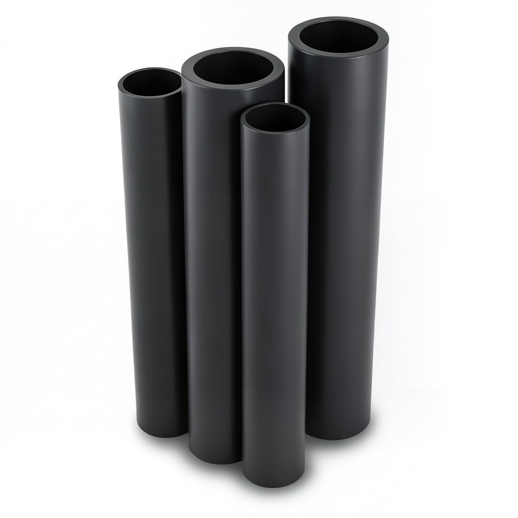 مواسير HDPE PE 80 ضغط 12.5 بار قطر خارجي 200 مم سمك 18.2 مم لون أسود