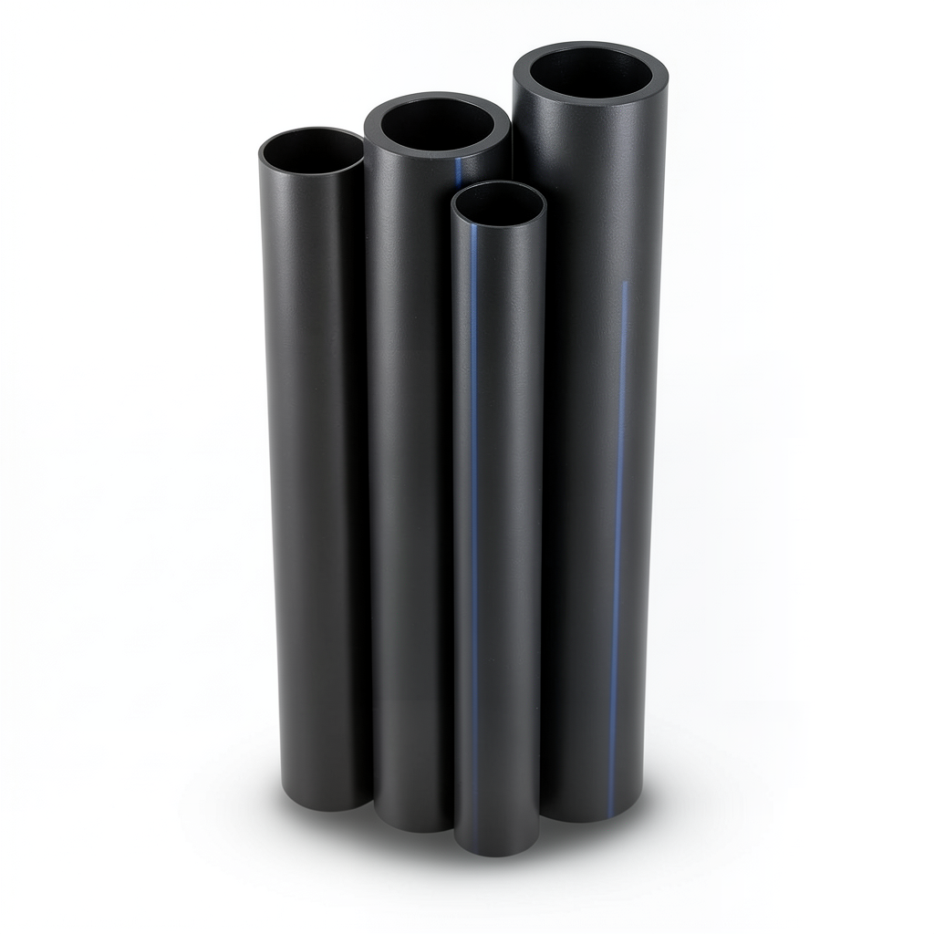 HDPE Pipes PE 80 Pressure 12.5 Bar Diameter 225 mm Thickness 20.5 mm Black