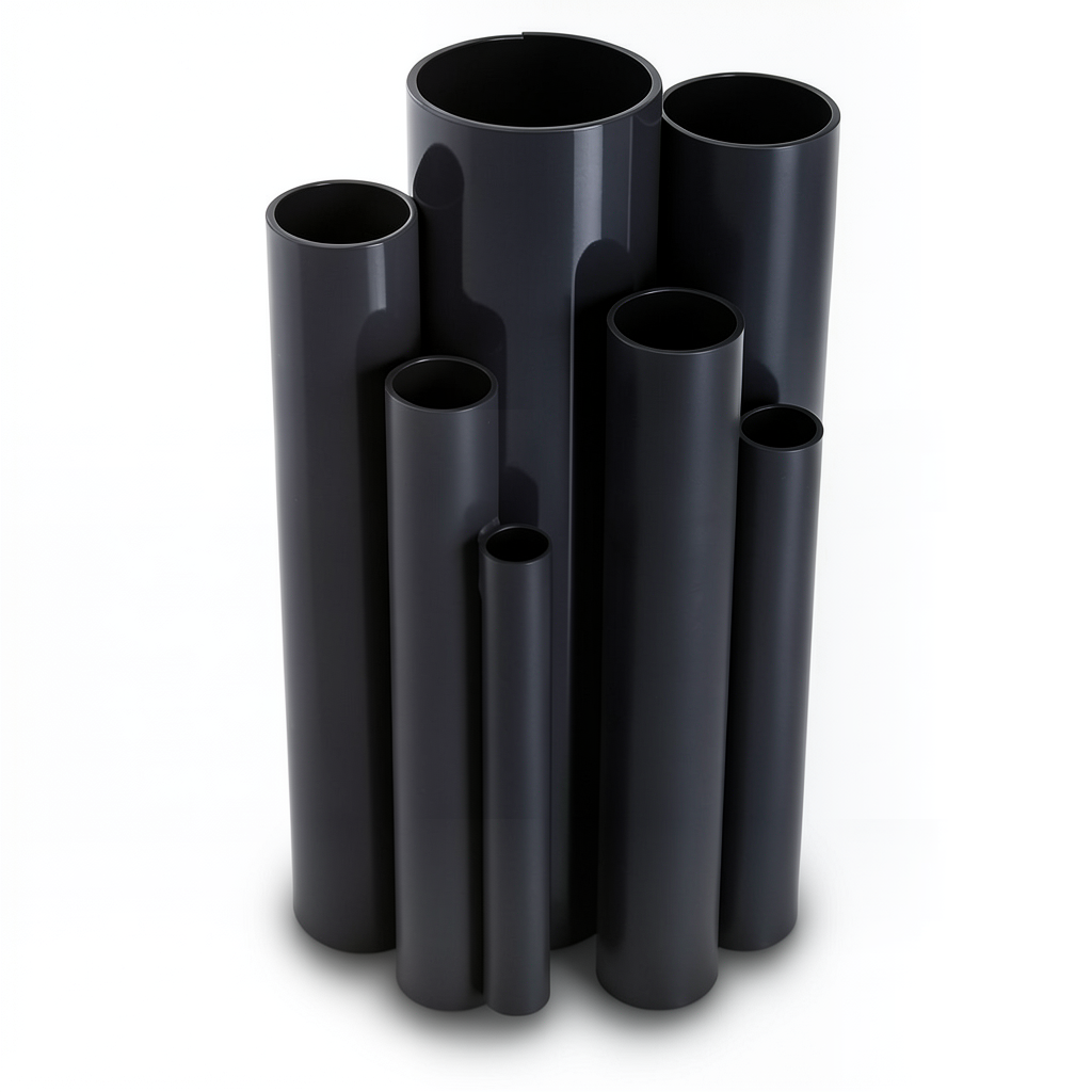 مواسير UPVC ضغط 10 بار قطر خارجي 140 مم سمك 6.7 مم لون اسود