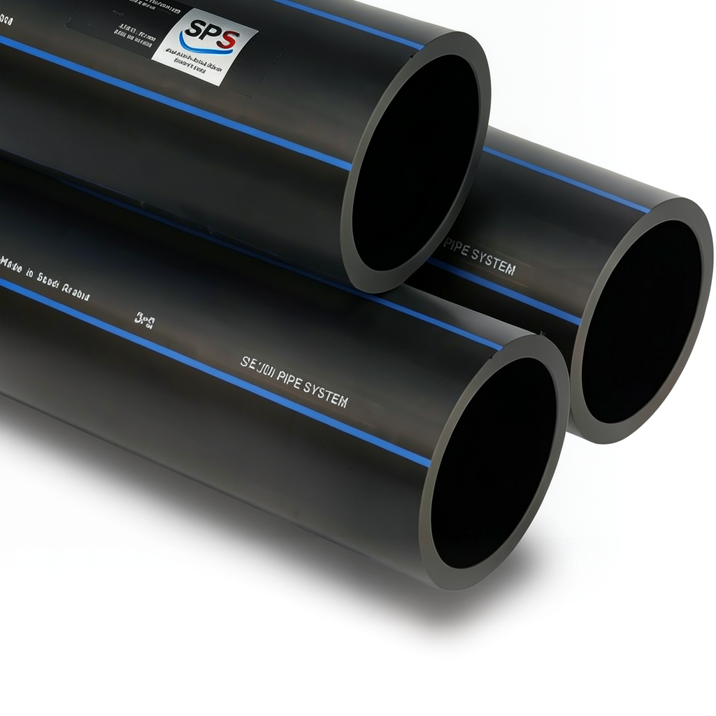 مواسير HDPE السعودي PE 100 ضغط 16 بار قطر خارجي 315 مم سمك 28.6 مم لون اسود | مصنع أنظمة الانابيب السعودي (SPS)