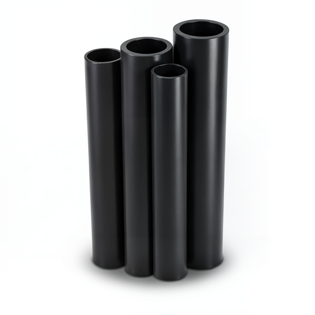 مواسير HDPE بولي ايثيلين عالي الكثافة PE 80 ضغط 12.5 بار قطر خارجي 355 مم سمك 32.2 مم لون أسود