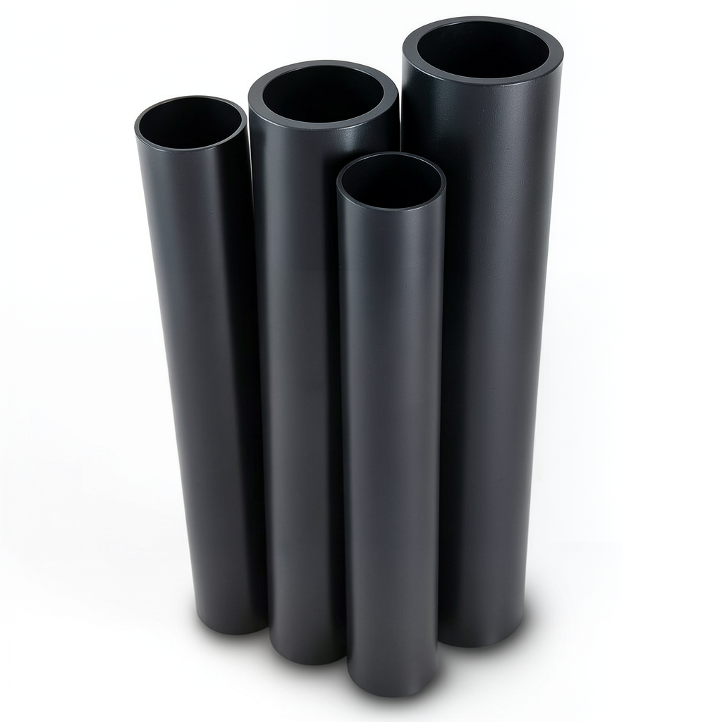 أنابيب HDPE PE 80 ضغط 8 بار قطر خارجي 225 مم سمك 20.5 مم لون أسود