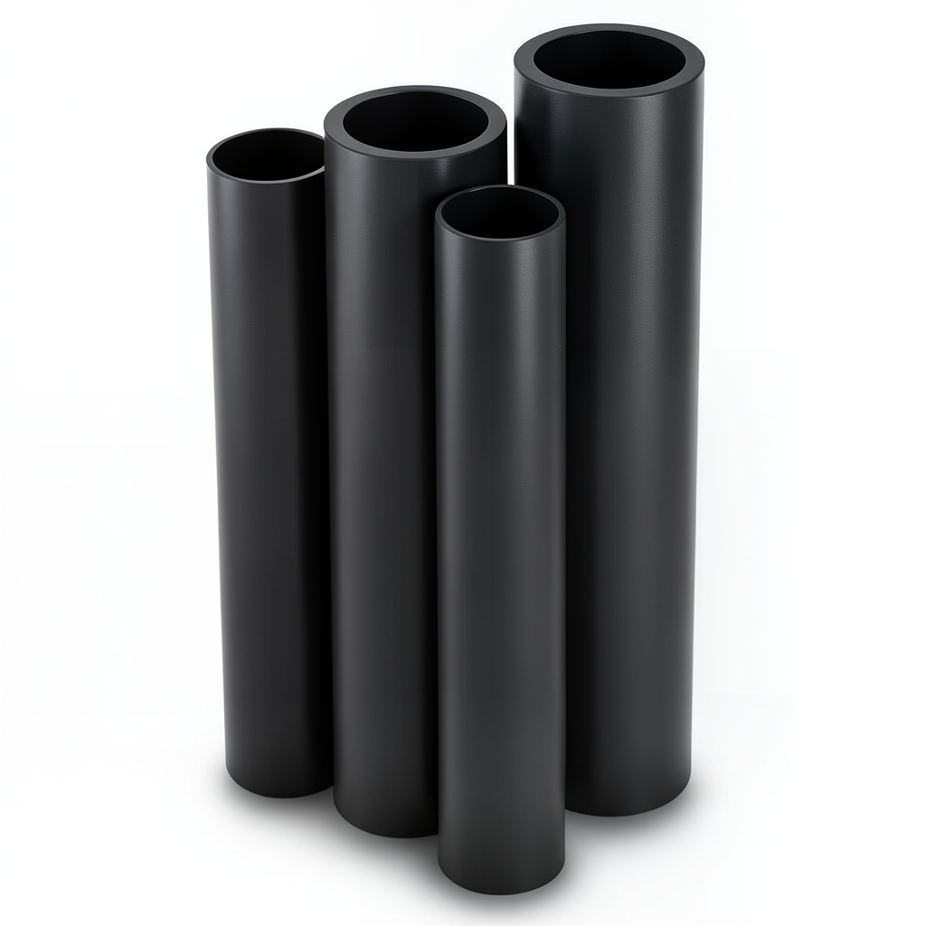 أنابيب HDPE PE 80 ضغط 10 بار قطر خارجي 900 مم سمك 66.1 مم لون أسود