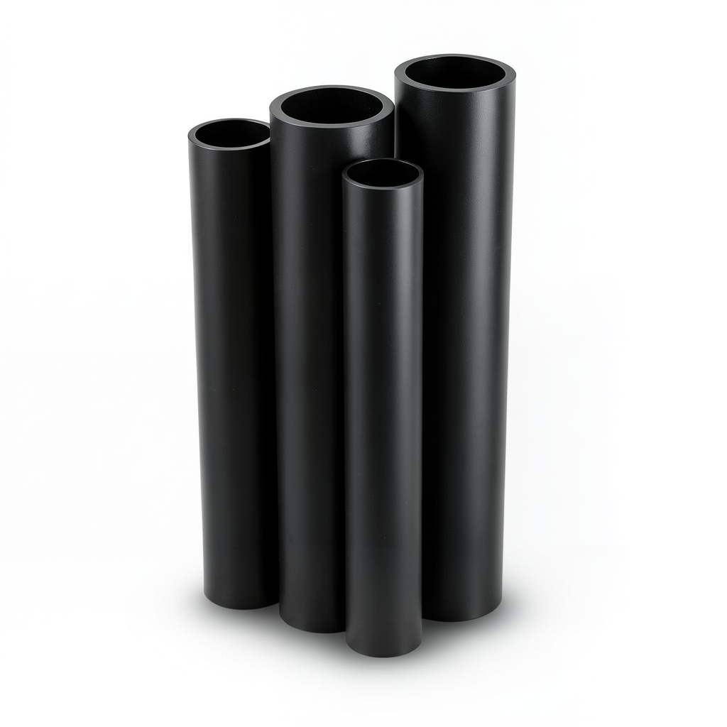 أنابيب HDPE PE 80 ضغط 4.8 بار قطر خارجي 450 مم سمك 25.6 مم لون أسود
