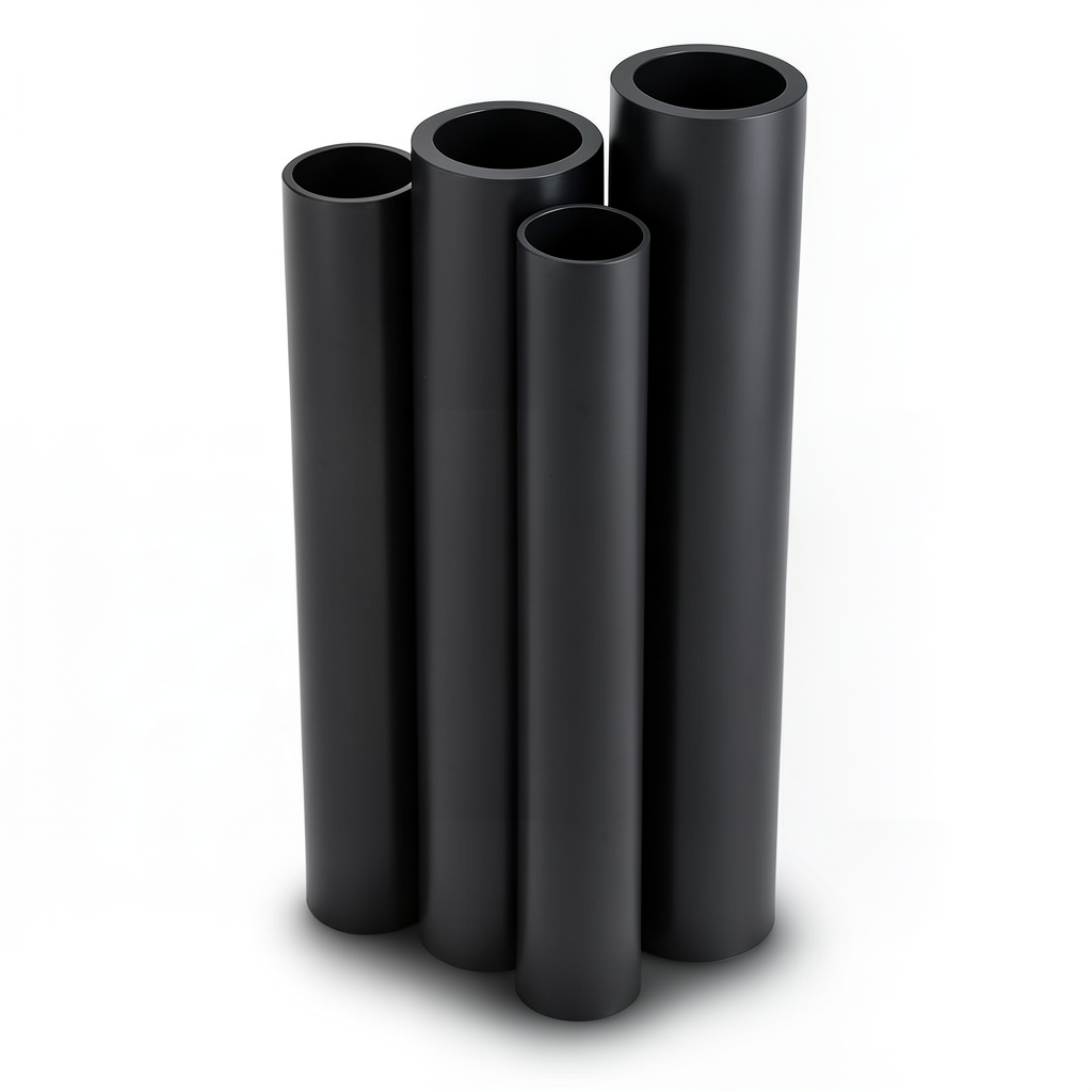 مواسير HDPE PE 80 ضغط 12.5 بار قطر خارجي 200 مم سمك 18.2 مم لون أسود