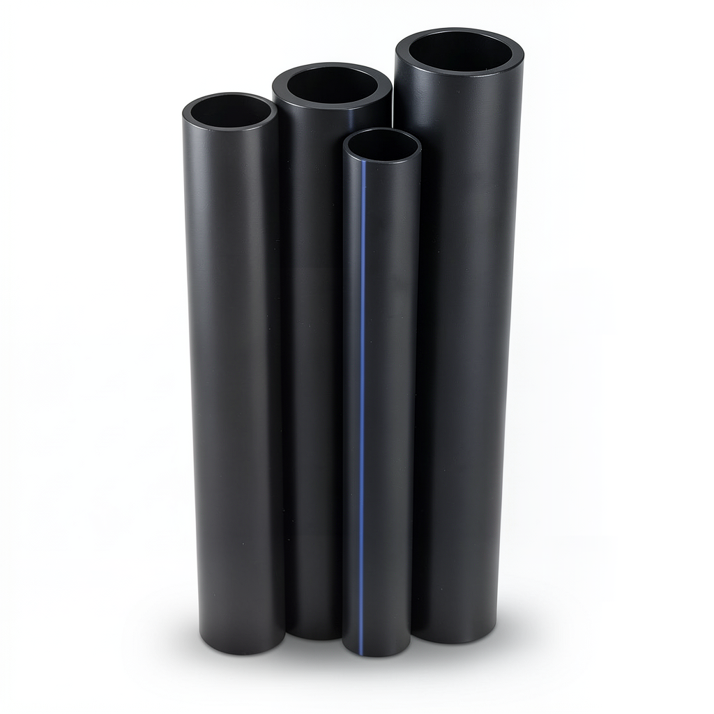 مواسير HDPE PE 80 ضغط 12.5 بار قطر 250 مم سمك 22.7 مم أسود