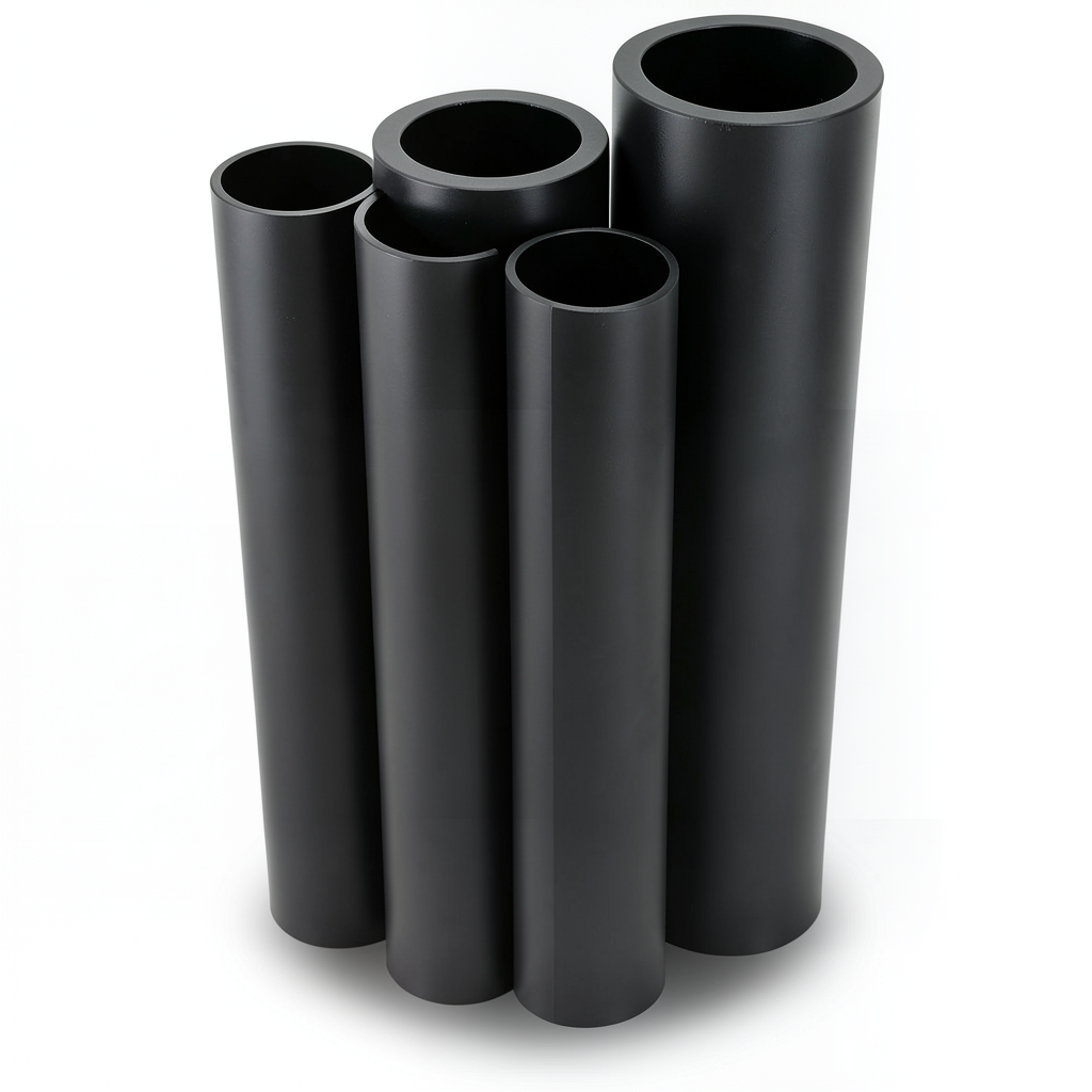 مواسير HDPE PE 80 ضغط 12.5 بار قطر 250 مم سمك 22.7 مم أسود