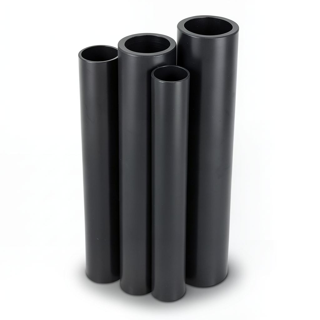 مواسير HDPE PE 80 ضغط 4.8 بار قطر خارجي 250 مم سمك 14.2 مم لون أسود