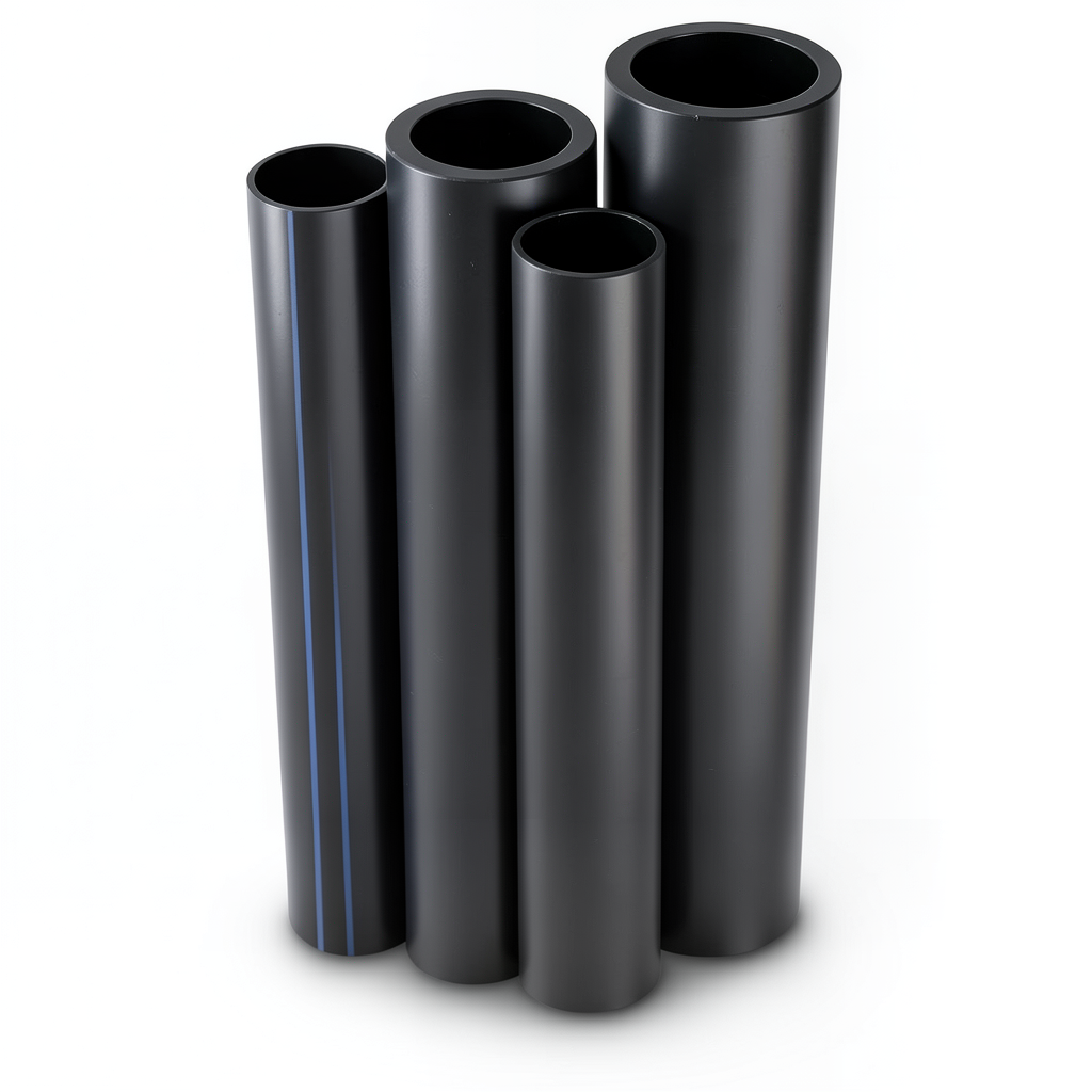 أنابيب HDPE PE 80 ضغط 4.8 بار قطر خارجي 450 مم سمك 25.6 مم لون أسود
