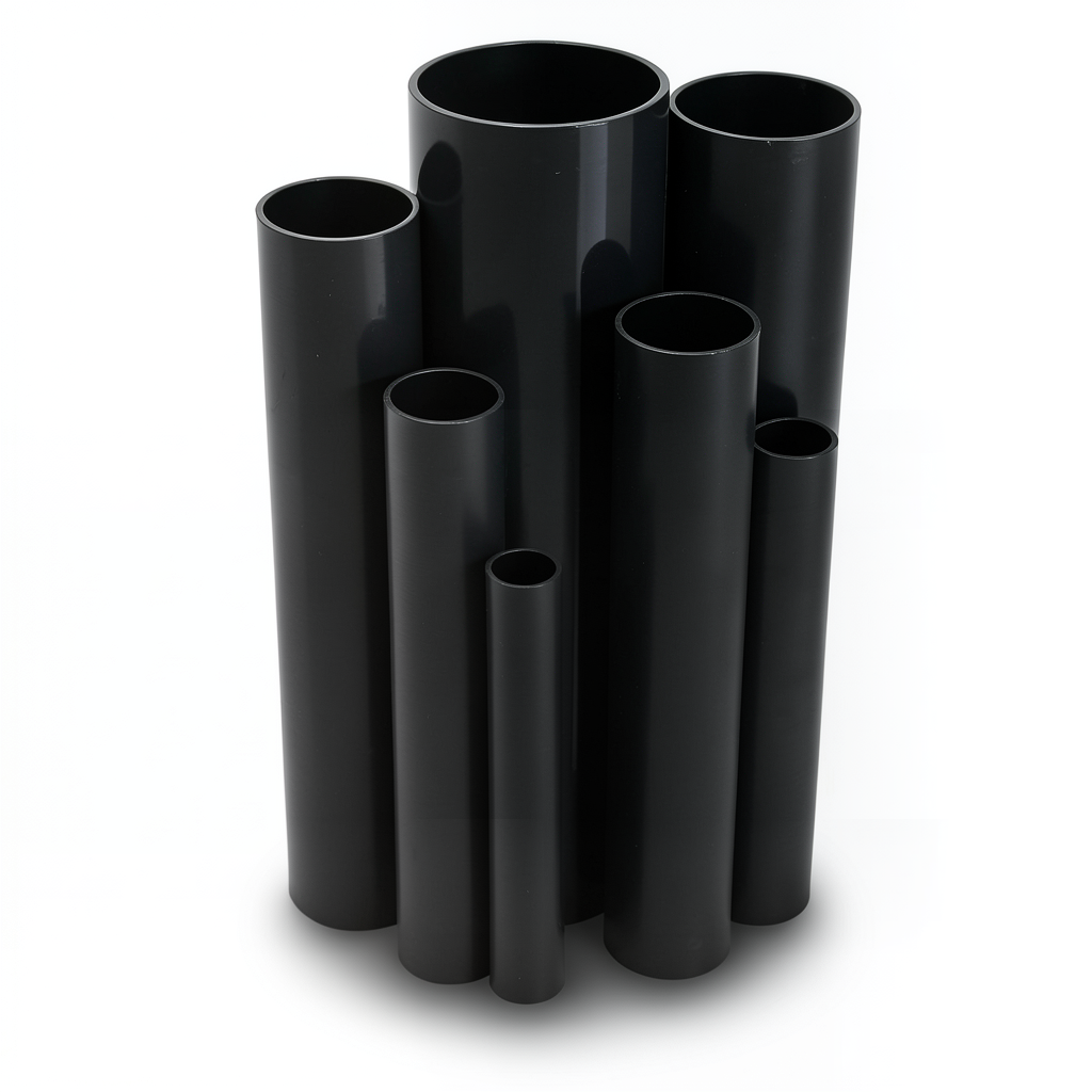 مواسير UPVC ضغط 2.5 بار قطر خارجي 710 مم سمك 5.7 مم لون أسود