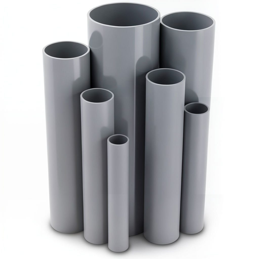 UPVC Pipes Pressure 16 Bar Outside Diameter 140 mm Thickness 10.4 mm Gray