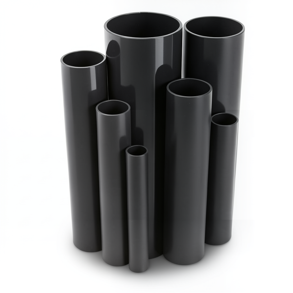 مواسير UPVC ضغط 4 بار قطر خارجي 630 مم سمك 12.4 مم لون أسود