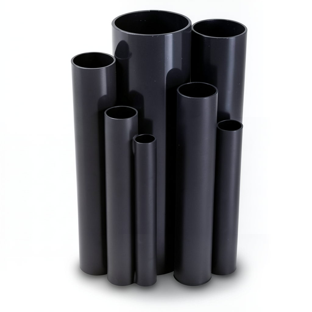 مواسير UPVC ضغط اسمي 4 بار قطر خارجي 800 مم سمك 15.7 مم لون أسود