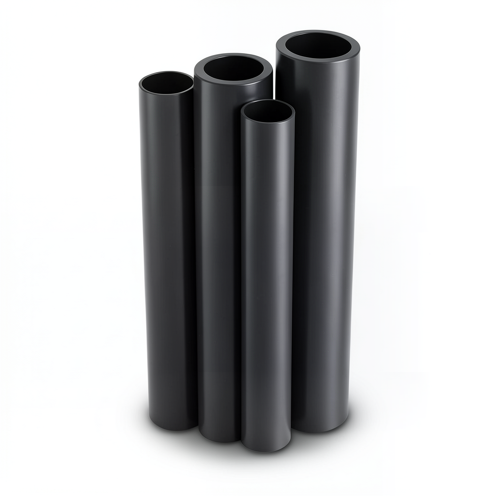 مواسير HDPE البولي ايثيلين PE 80 ضغط 4.8 بار قطر خارجي 630 مم سمك 35.8 مم لون اسود