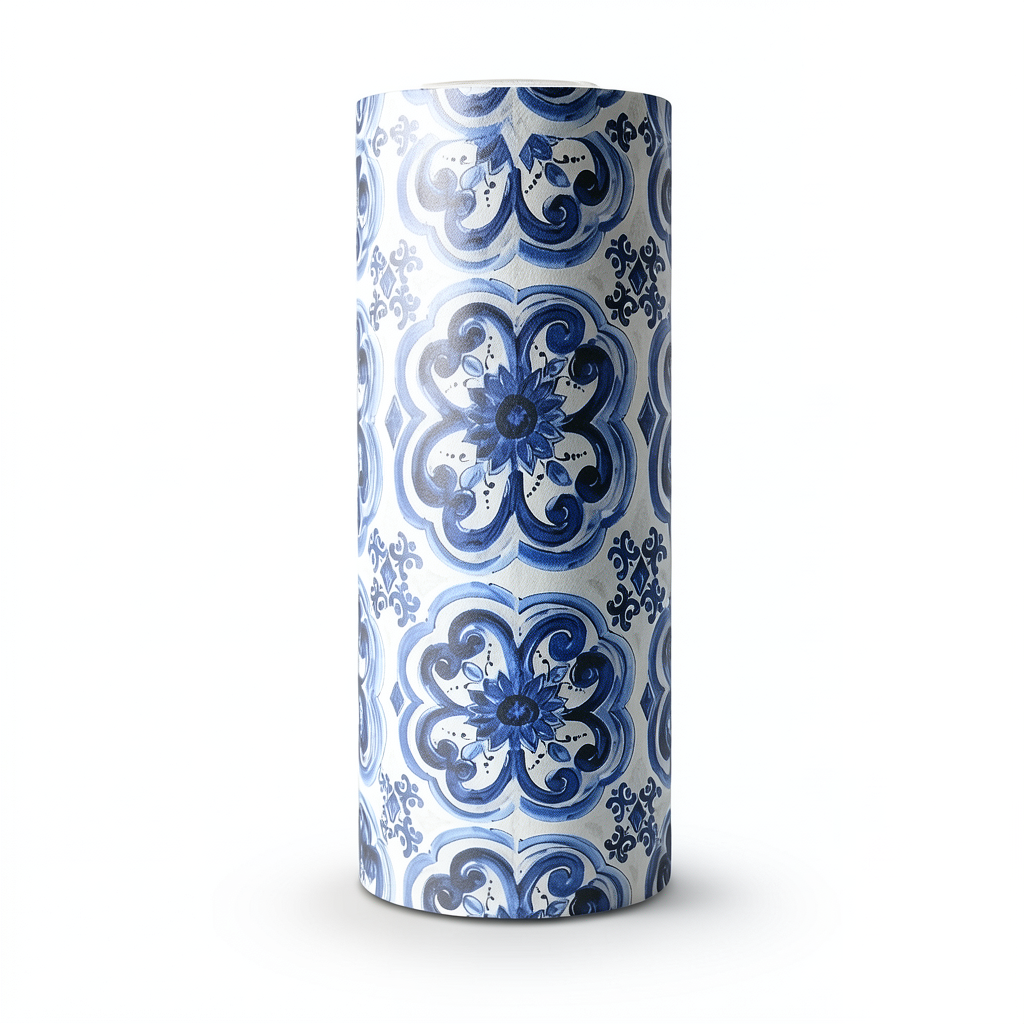 Italian Wallpaper 10.05m x 1.06m Blue and White