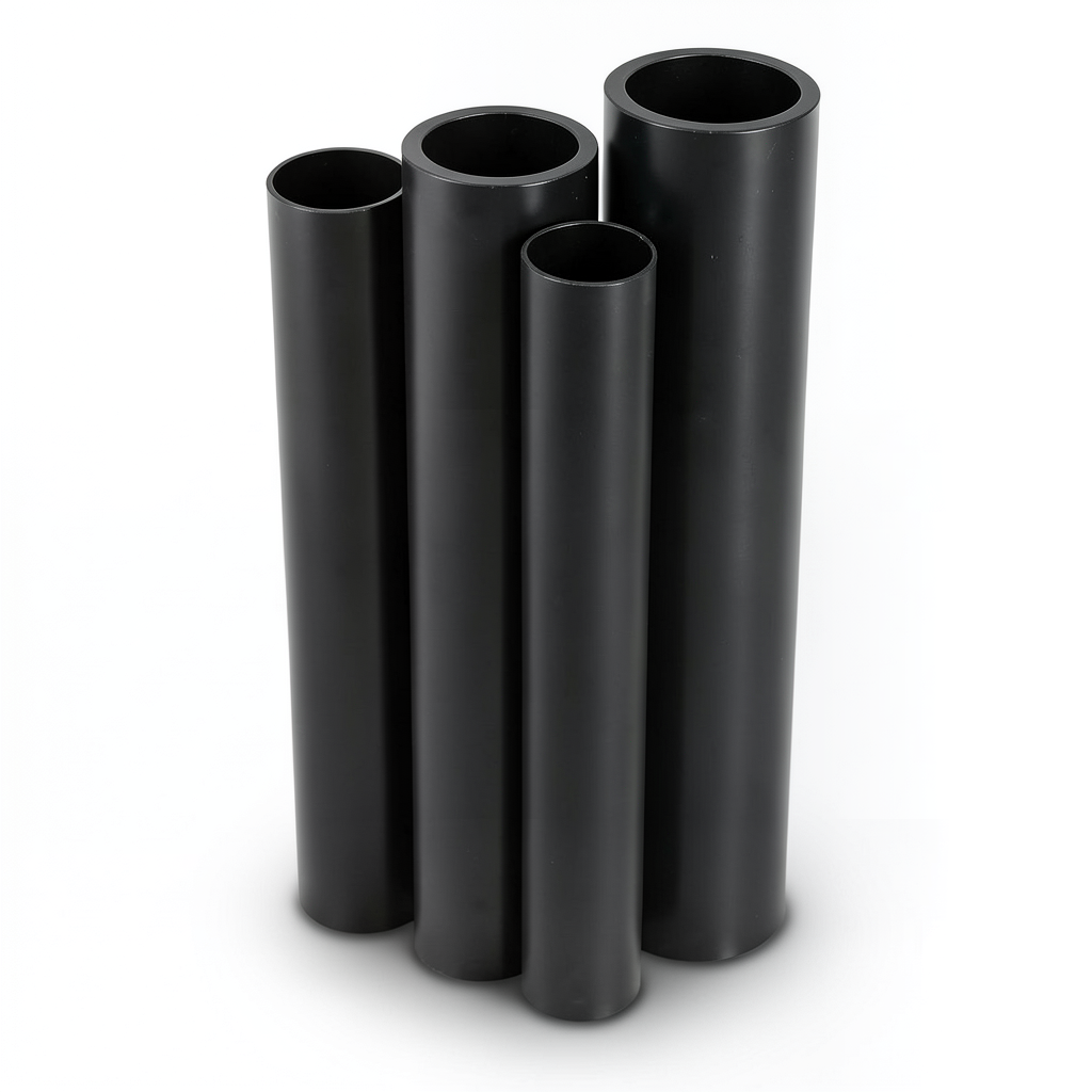 أنابيب HDPE PE 100 ضغط 10 بار قطر خارجي 280 مم سمك 25.4 مم لون أسود