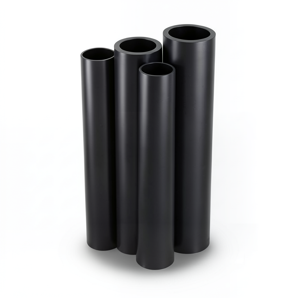 مواسير HDPE PE 80 ضغط 12.5 بار قطر 630 مم سمك 57.2 مم أسود