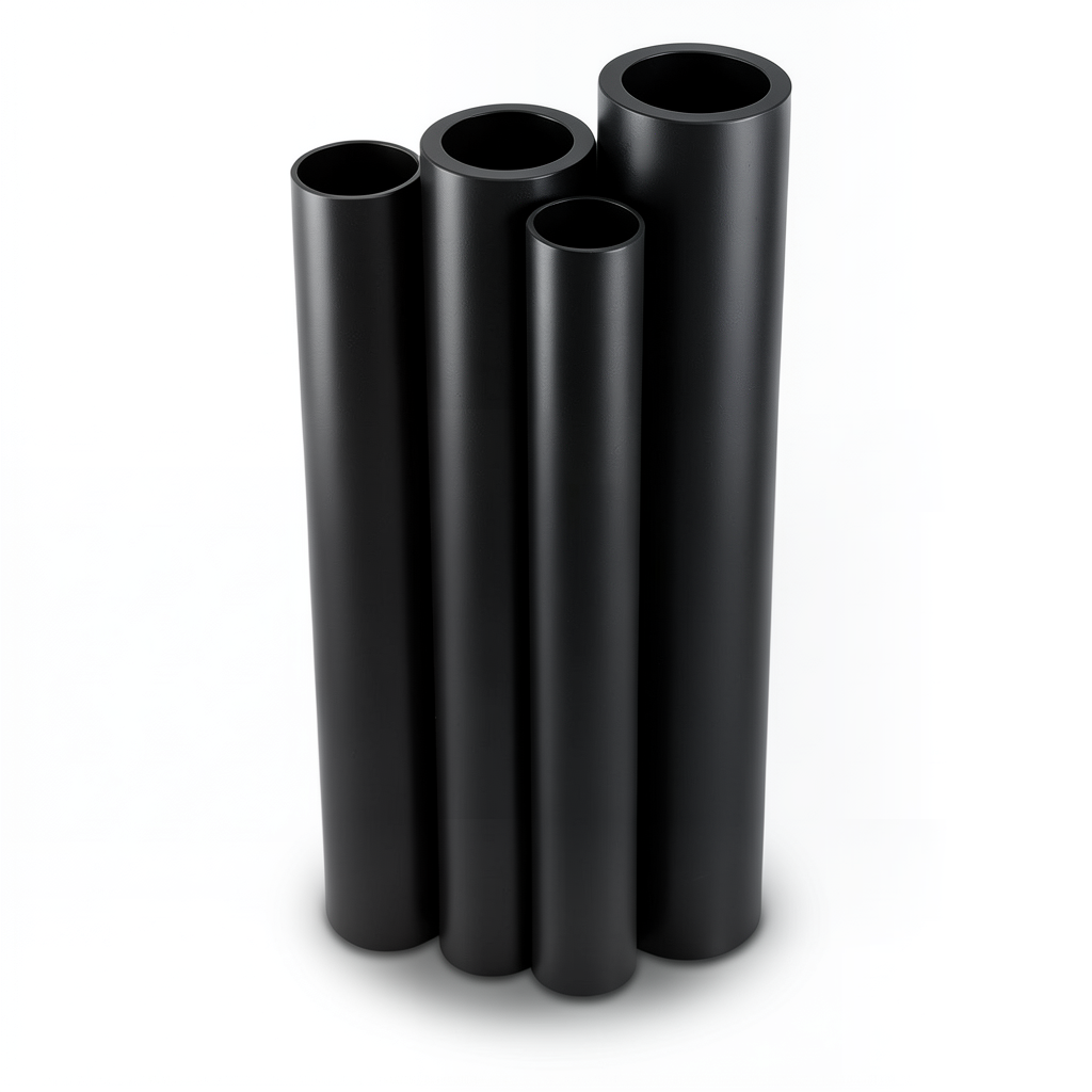HDPE Pipes PE 80 Pressure 8 Bar 280 mm Diameter 25.4 mm Thickness Black