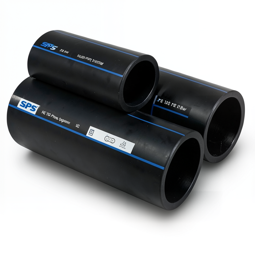 أنابيب HDPE السعودي PE 100 ضغط 10 بار قطر خارجي 500 مم سمك 29.7 مم لون اسود | مصنع أنظمة الانابيب السعودي (SPS)