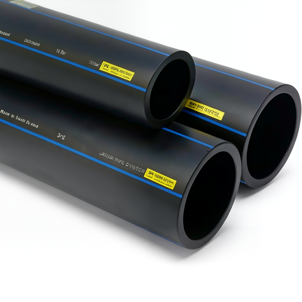 SPS HDPE Pipes PE 100 Pressure 16 Bar Outside Diameter 500 mm Thickness 45.4 mm Black | Saudi Pipes Systems (SPS)