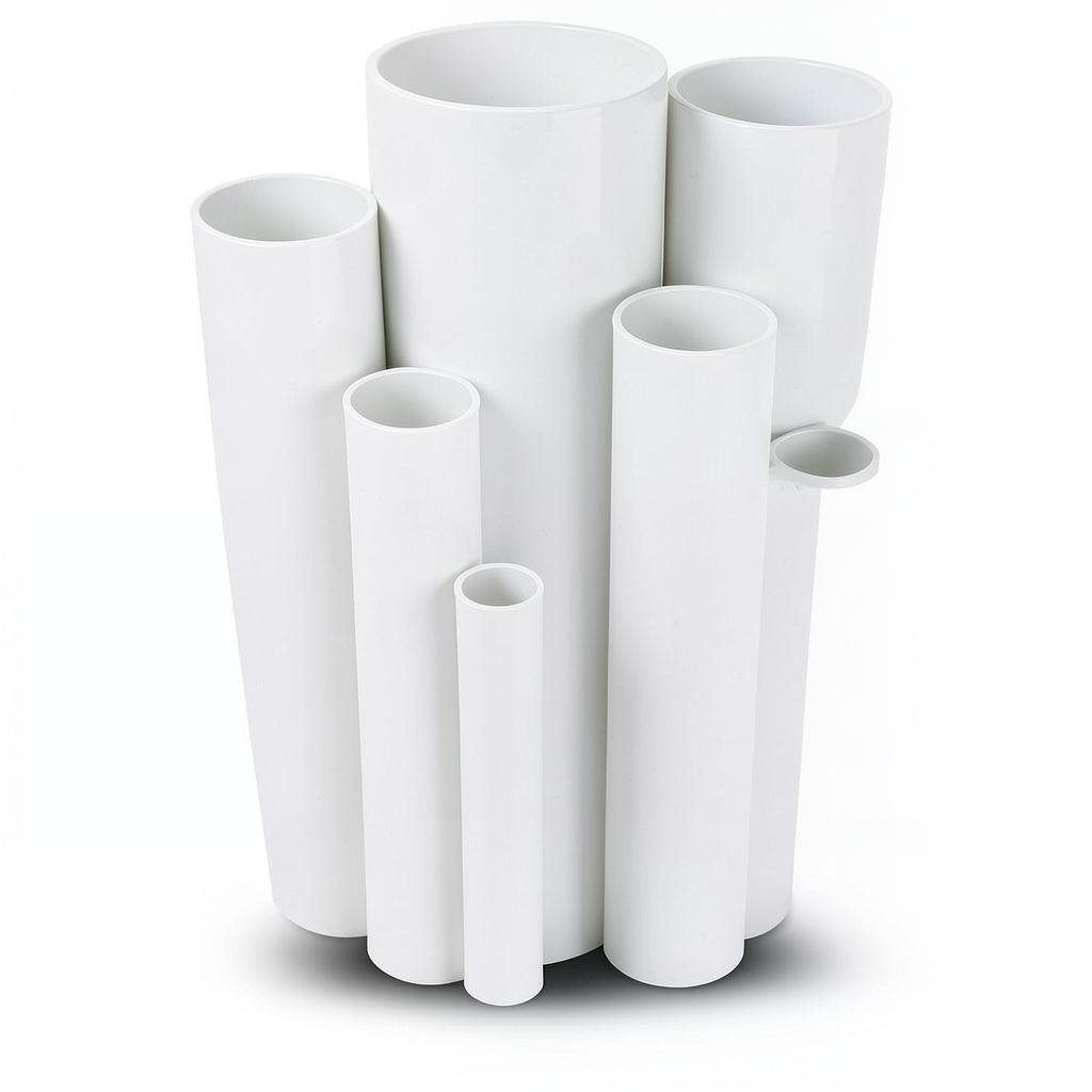 مواسير UPVC ضغط 6 بار قطر خارجي 800 مم سمك 23.3 مم لون أبيض