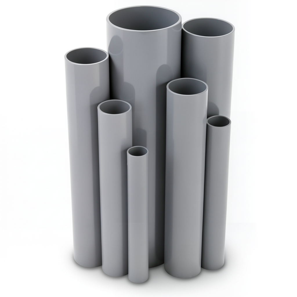 مواسير UPVC ضغط اسمي 2.5 بار قطر خارجي 710 مم سمك 5.7 مم لون رمادي