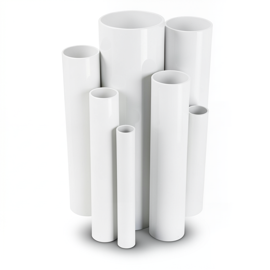 مواسير UPVC ضغط 16 بار قطر خارجي 140 مم سمك 10.4 مم لون أبيض