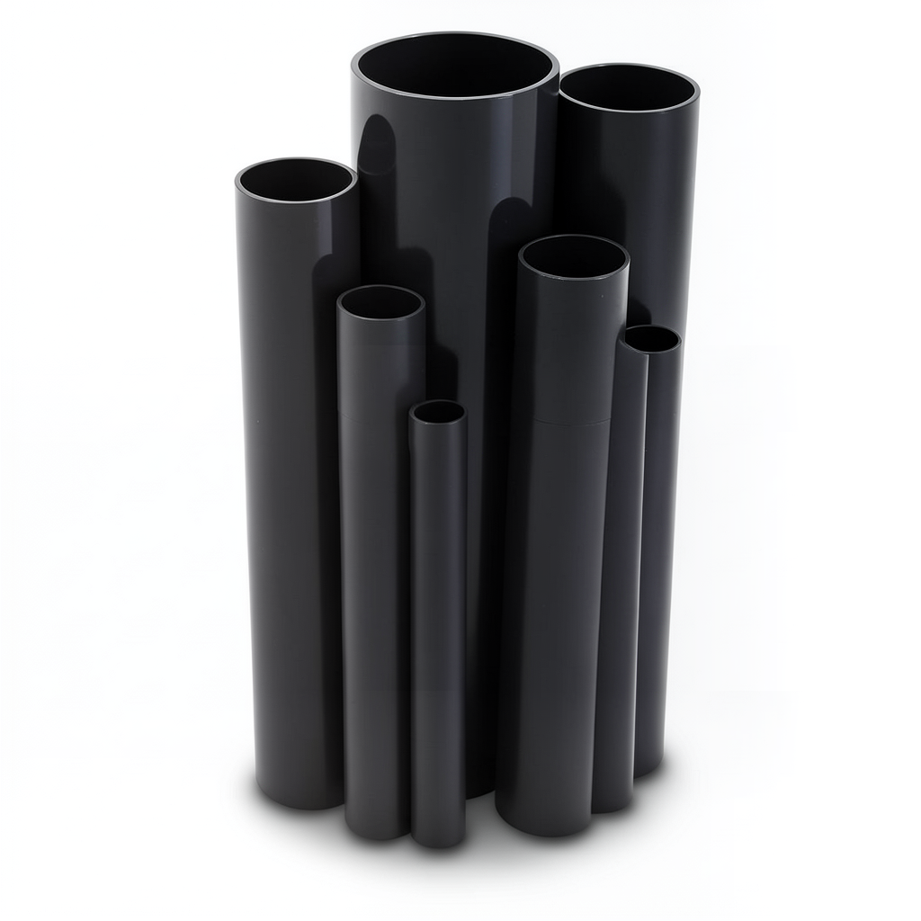مواسير UPVC ضغط 2.5 بار قطر خارجي 710 مم سمك 5.7 مم لون أسود