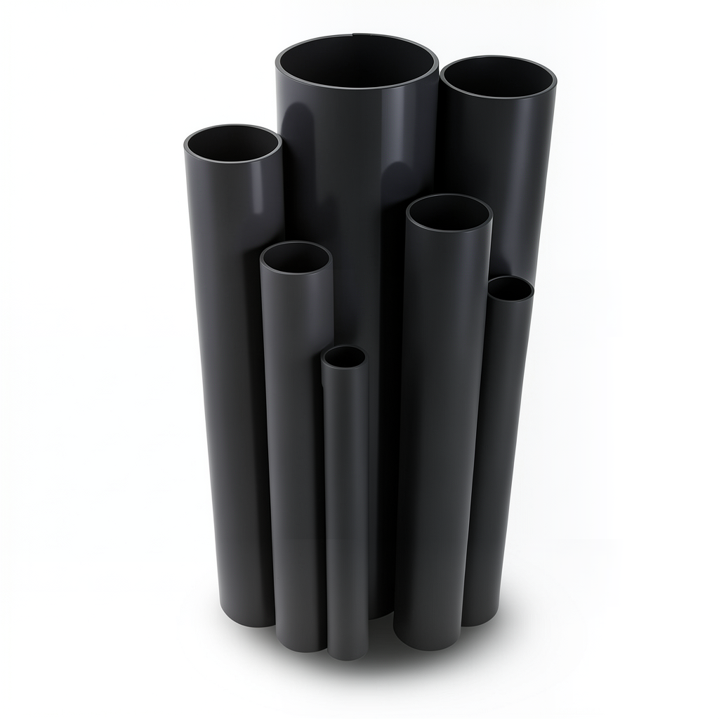 مواسير UPVC ضغط 2.5 بار قطر خارجي 800 مم سمك 6.4 مم لون أسود