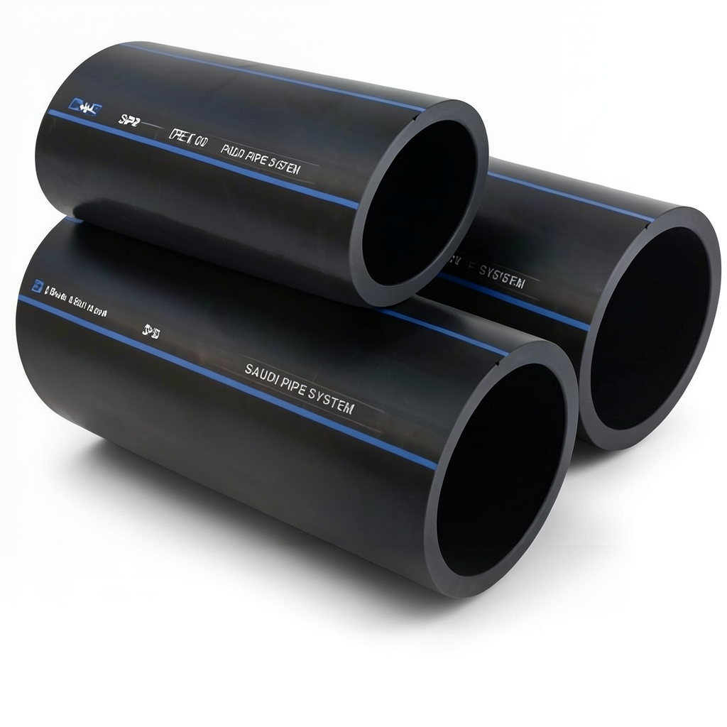 SPS HDPE Pipe PE 100 Pressure 1 Bar Outside Diameter 560 mm Thickness 50.8 mm Black | Saudi Pipes Systems (SPS)