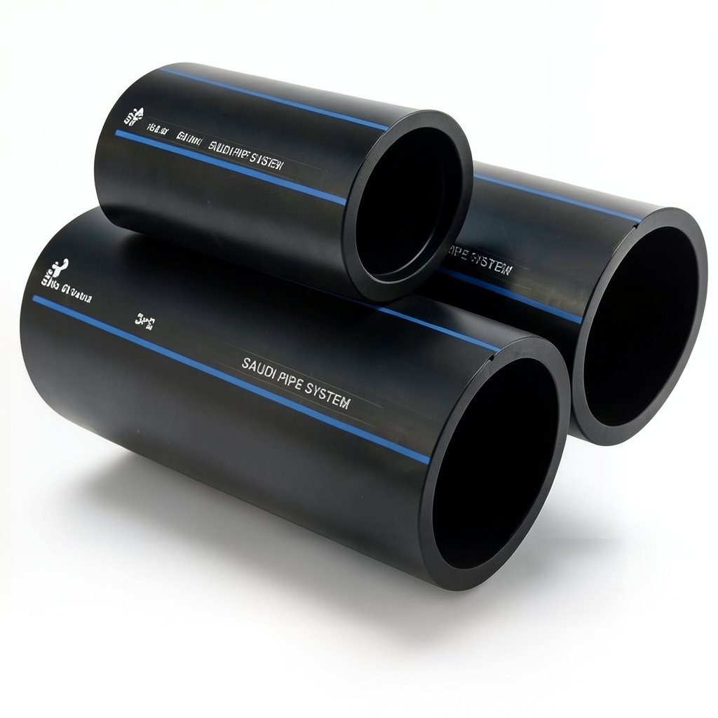 SPS HDPE Pipes PE 100 Pressure 6 Bar Outside Diameter 630 mm Thickness 24.1 mm Black | Saudi Pipes Systems (SPS)