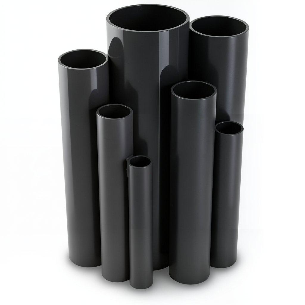 UPVC Pipes 2.5 Bar Pressure 800 mm Diameter 6.4 mm Thickness Black