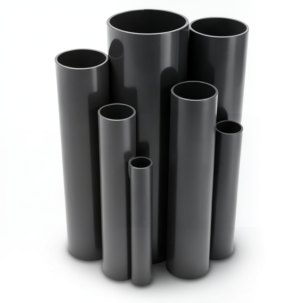 مواسير UPVC ضغط 4 بار قطر خارجي 630 مم سمك 12.4 مم لون أسود