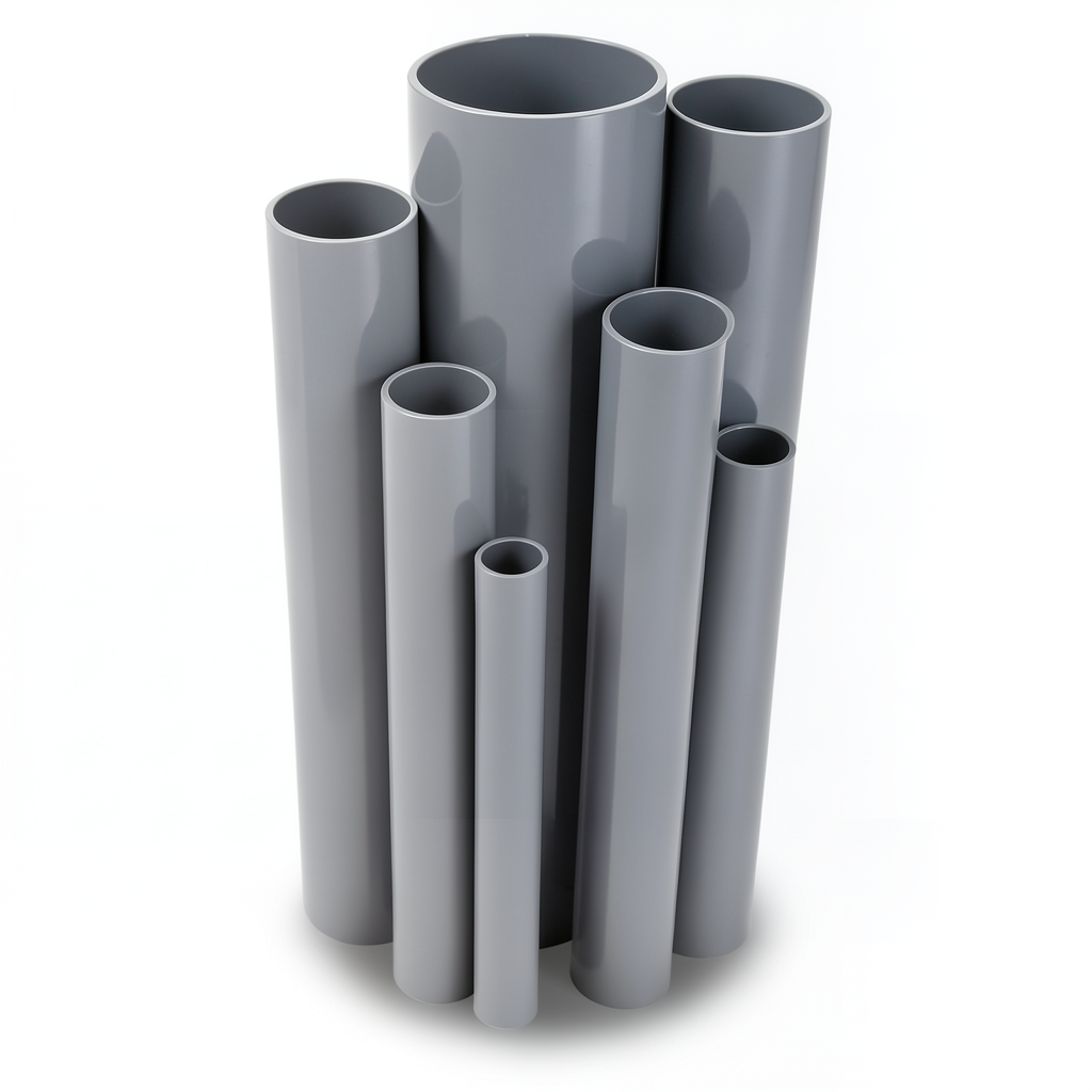 UPVC Pipes Pressure 4 Bar Outside Diameter 630 mm Thickness 12.4 mm Gray