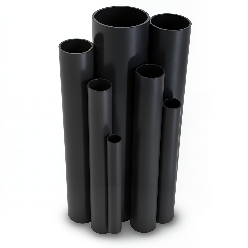 UPVC Pipes 4 Bar Pressure 630 mm Diameter 12.4 mm Thickness Black