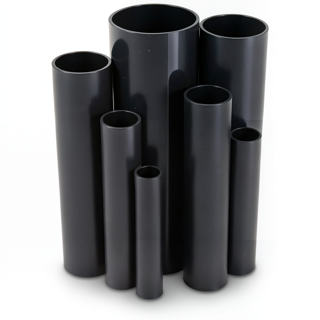 مواسير UPVC ضغط اسمي 4 بار قطر خارجي 800 مم سمك 15.7 مم لون أسود