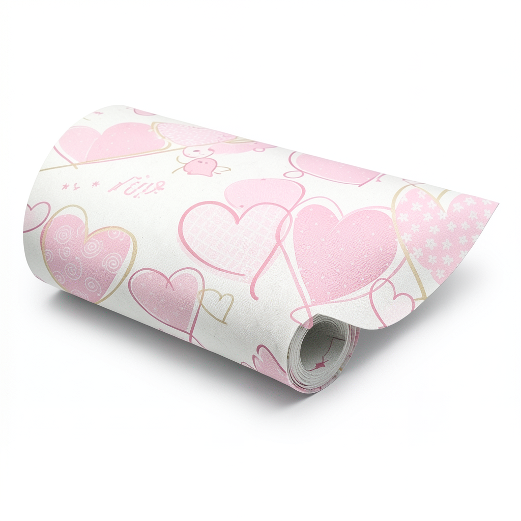 American Wall Covering Youth & Children 10m x 0.53m Off White Pink