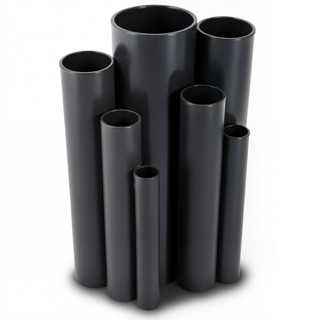 مواسير UPVC ضغط 4 بار قطر خارجي 710 مم سمك 14 مم لون أسود