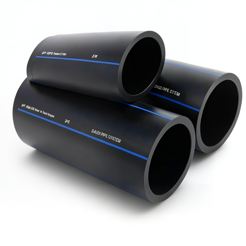 SPS HDPE Pipes PE 100 Pressure 10 Bar Outside Diameter 500 mm Thickness 29.7 mm Black | Saudi Pipes Systems (SPS)