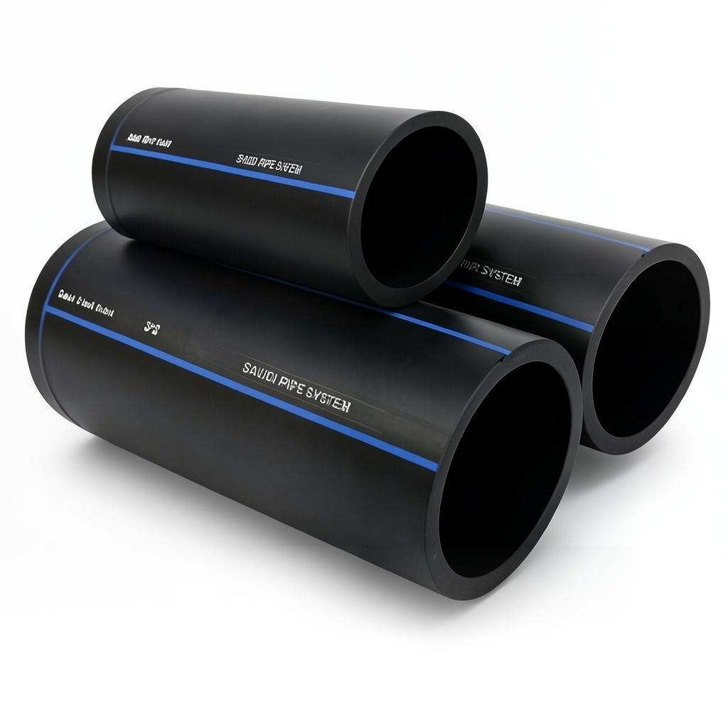 SPS HDPE Pipes PE 100 Pressure 16 Bar Outside Diameter 500 mm Thickness 45.4 mm Black | Saudi Pipes Systems (SPS)
