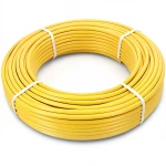 أنابيب HDPE PE 80 ضغط 8 بار قطر 20 مم سمك 3 مم لون أصفر