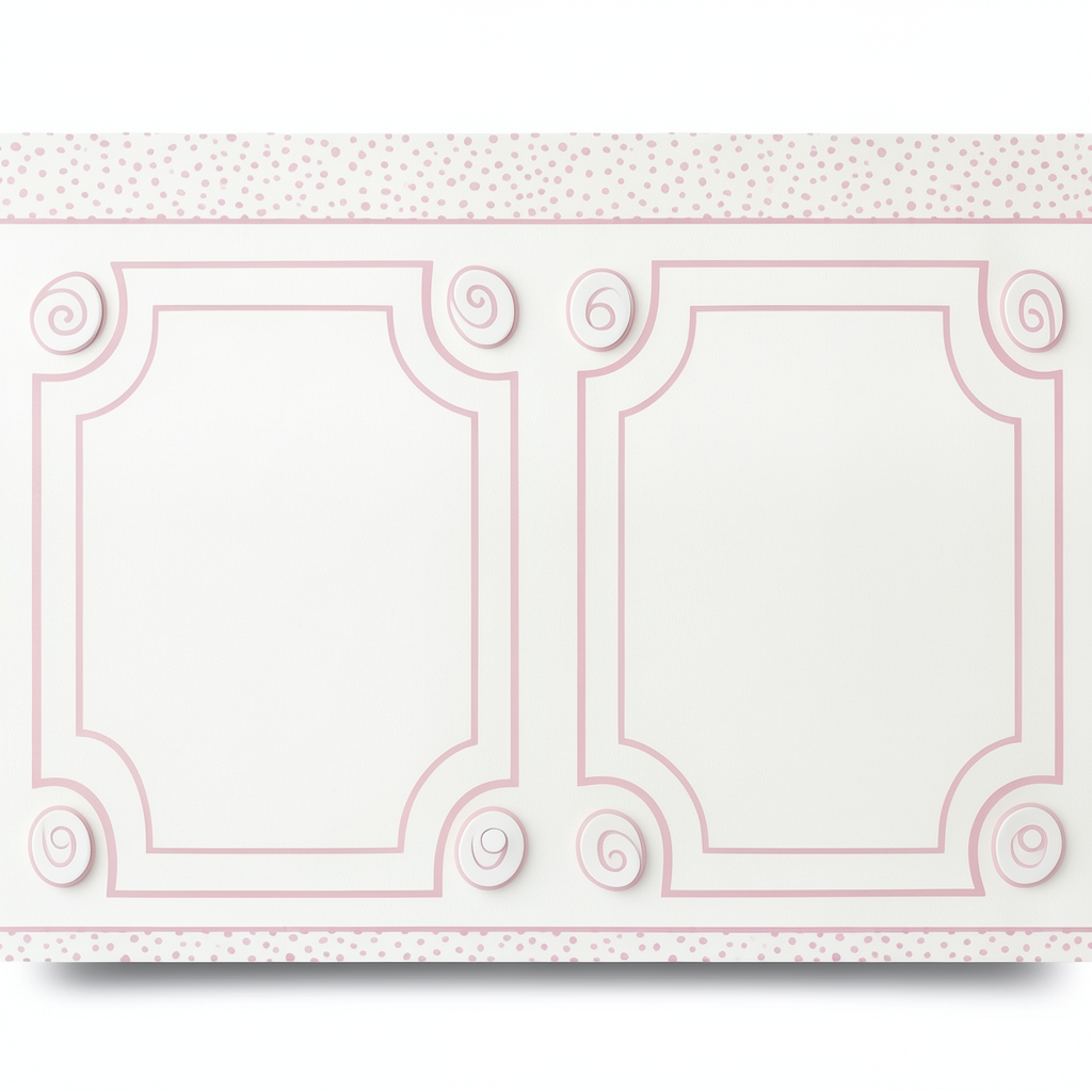 American Wallpaper Youth & Children 10m x 0.53m Off White Pink