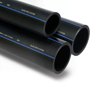 أنابيب HDPE السعودي PE 100 ضغط 6 بار قطر خارجي 630 مم سمك 24.1 مم لون أسود | مصنع أنظمة الانابيب السعودي (SPS)