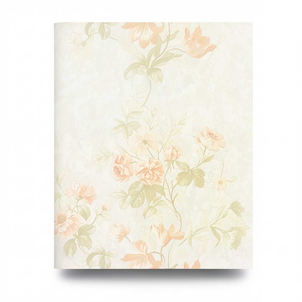 Italian Wallpaper Cream Color Floral Design 10 m x 0.70 m, Model 13016