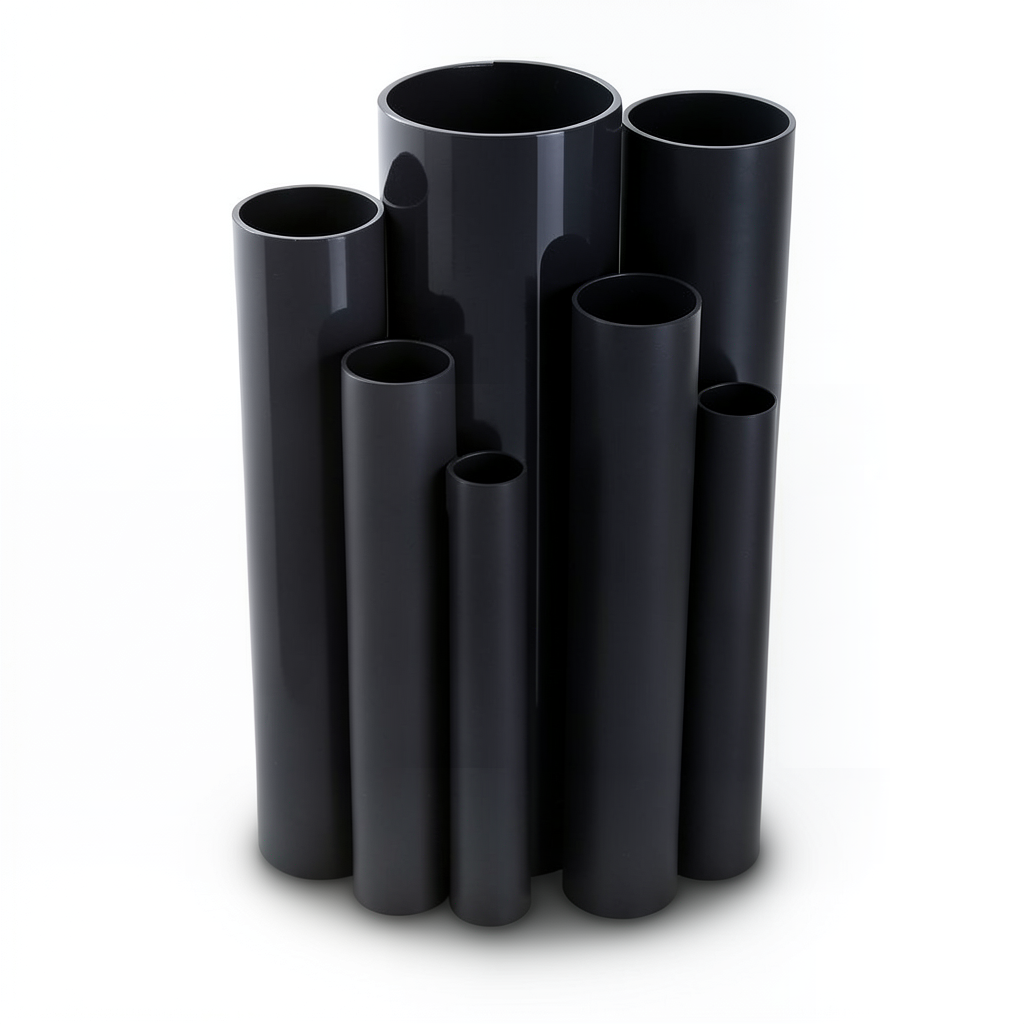 مواسير UPVC ضغط 4 بار قطر خارجي 160 مم سمك 3.2 مم لون اسود