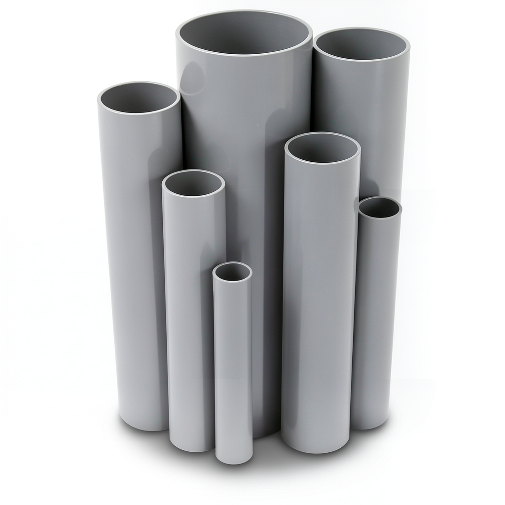 UPVC Pipes Pressure 6 Bar Outside Diameter 160 mm Thickness 4.7 mm Gray