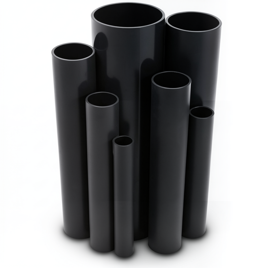 مواسير UPVC ضغط 10 بار قطر خارجي 630 مم سمك 30 مم لون أسود