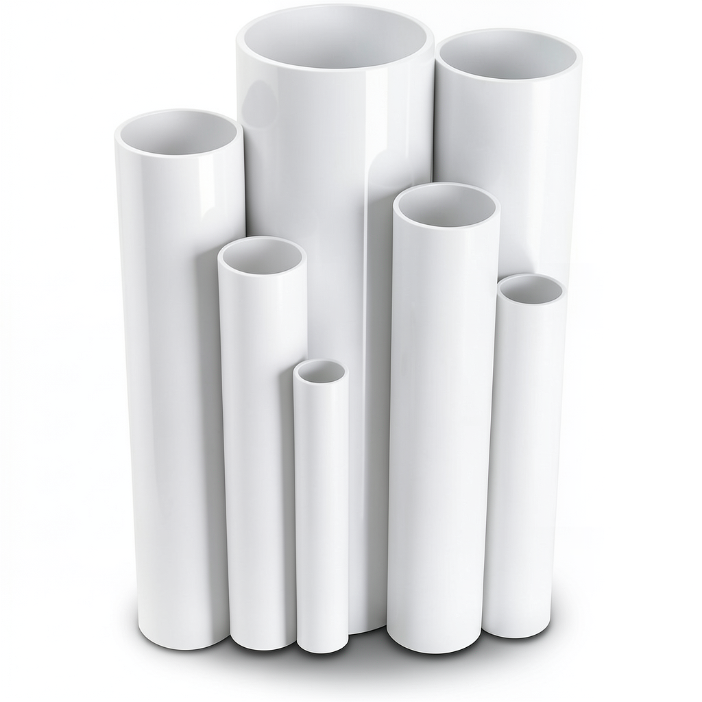 مواسير UPVC ضغط 4 بار قطر خارجي 500 مم سمك 9.8 مم لون أبيض