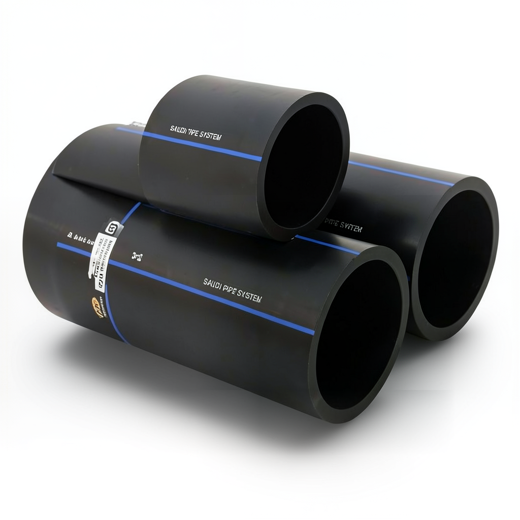 SPS HDPE Pipes PE 100 Pressure 16 Bar Outside Diameter 630 mm Thickness 57.2 mm Black | Saudi Pipes Systems (SPS)