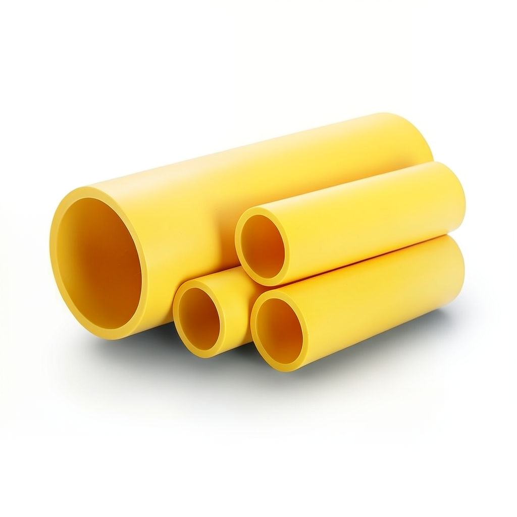 مواسير HDPE PE 80 ضغط 8 بار قطر 355 مم سمك 32.3 مم لون أصفر